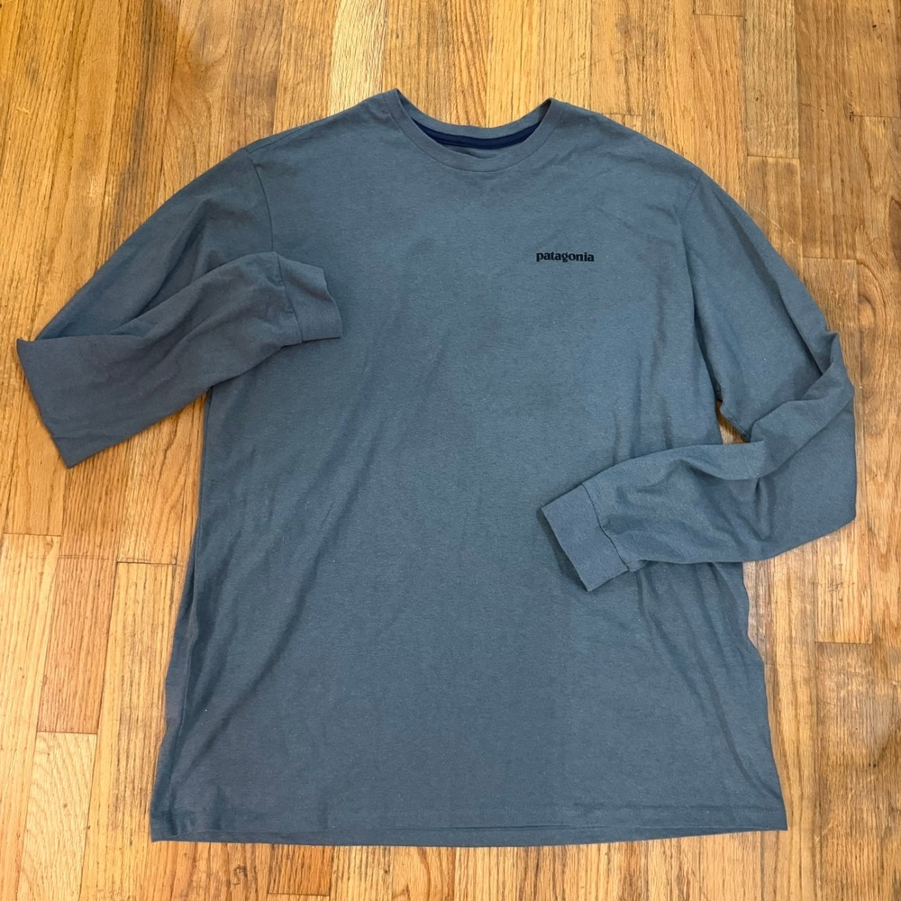 Patagonia Responsibili-Tee Long Sleeve Shirt Mens Size L Fitz Roy Trout Gorpcore - Picture 3 of 9